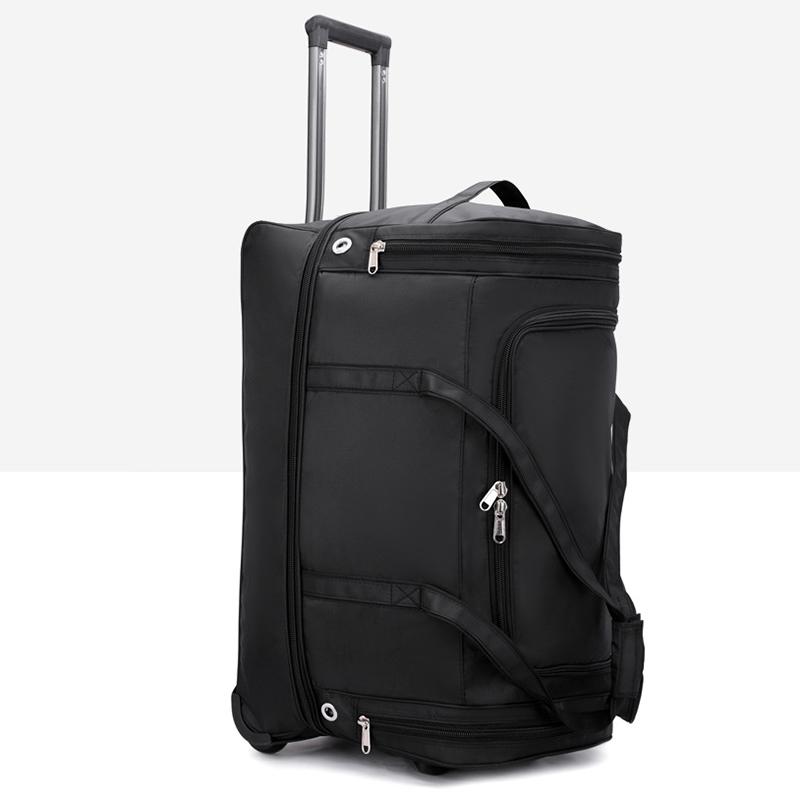 New Foldable Large-capacity Pull Rod Expansion Handbag Oxford Pull Rod Bag Multi-layer Storage Travel Bag Unisex Moving Bag