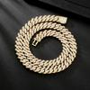 Cuban Link Chain Zirconia Square Miami K14 Gold CZ Hip 46cm KRKC&CO Necklace, 12mm, Style, Plated, Diamond, Men's Necklace, Choker, Hop, Dancer,