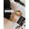 European and American Style Zircon Metal Earrings for Women 2026 Super Trendy Light Luxury High-End Unique Temperament Gold Hoop Earrings