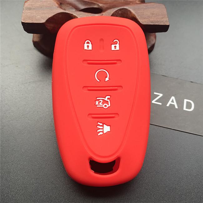 

ZAD Silicone Car Key Cover Case For Chevrolet Cruze 2016 Malibu XL Camaro 5 button Smart Remote Key Case Jacket FOB красный