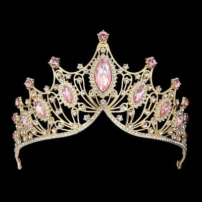 Luxury Rhinestone Princess Crown Headwear for Weddings and Festivals