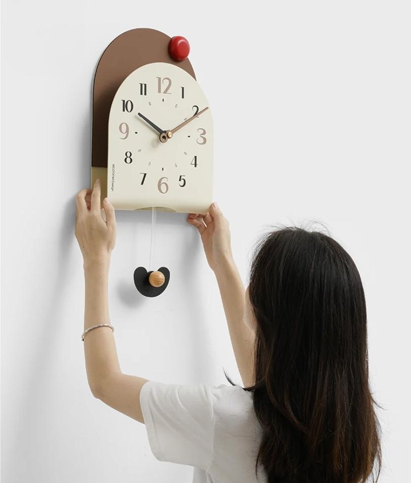 2025 New Arrival Modern Minimalist Wall Clock - Swingable Home Clock for Living Room