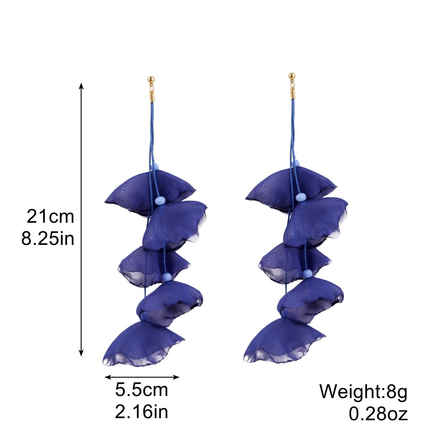 Преувеличенные серьги-кисточки с цветами, серьги для личности, темпераментные длинные тканевые серьги, серьги с красными цветами, модные серьги 2026, повседневные украшения