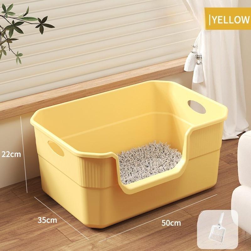 

Туалет для кошек с высокими бортами Металлический туалет для больших кошек - Легко чистить, Прочный as picture