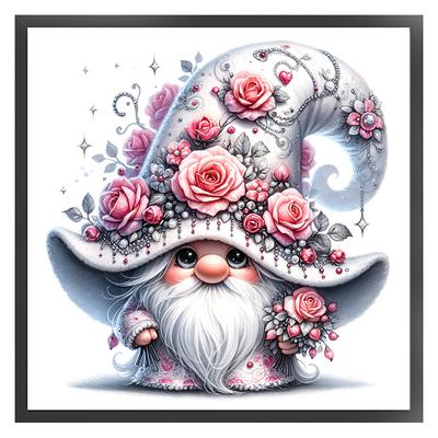 Gnome Printed Cross Stitch Kit 40x40cm DIY 11CT Thread Art Needlework Home Decor