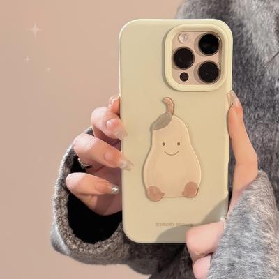 Ins Trójwymiarowy Kreskówkowy 17pro Max dla Apple 16 Etui na Telefon Komórkowy Zielona Gruszka dla IPhone14 dla 13 Mały Świeży
