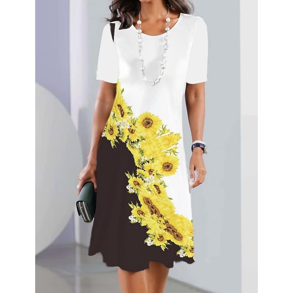 Summer Women's Short-sleeved Streetwear Retro 3d Printed Dress Women's Pullover Elegant Party Fashion Dress