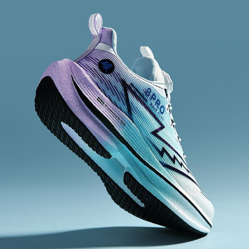 Mandarin duck running shoes new carbon plate + popcorn size 33-45 men and women couple running shoes sports shoes rotating buckle