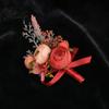Long-lasting Color Corsage Men Suit Artificial Flower Wristlet Band Reusable