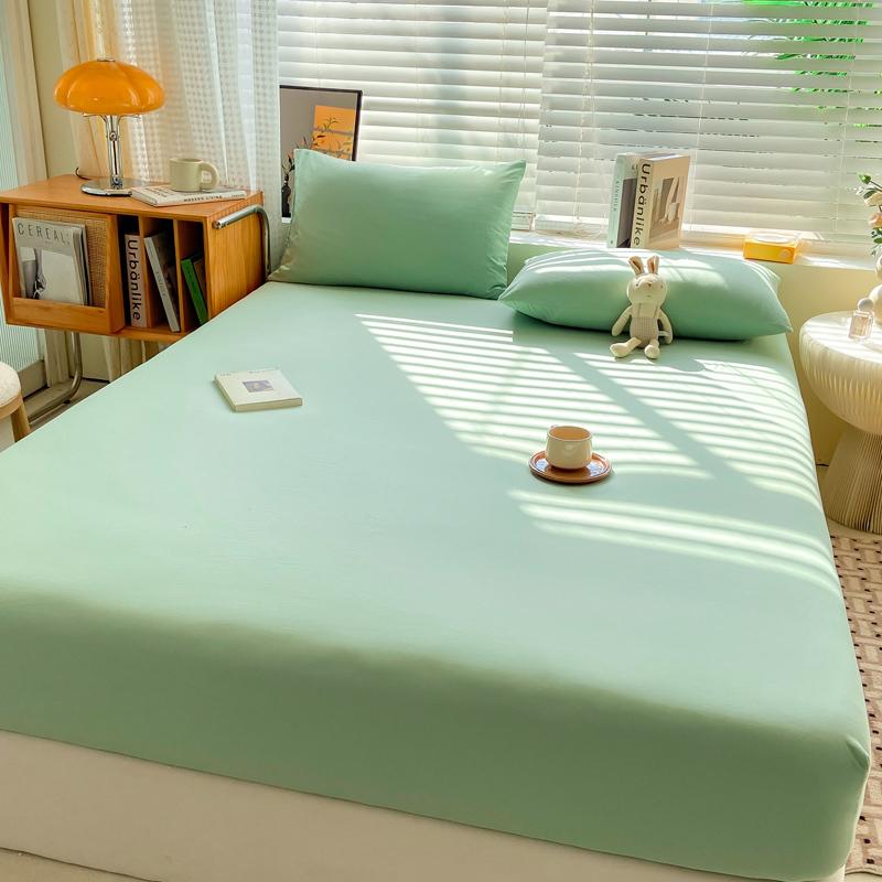 Cearceaf de pat, din bumbac moale, cu benzi elastice, culoare uni, huse de saltea antiderapante, cearceaf pentru pat dublu king-size 140/160/200