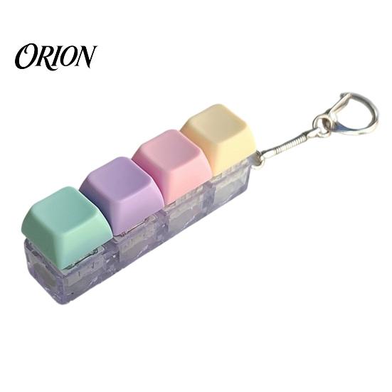 Mechanical Keyboard Fidget Keychain 2/3/4/9-Keys Toy, Stress Relief Push Button Finger Toy Clicker LED Light-up Tactile
