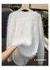 Women's 100% Pure Cashmere Brushed Long Sleeve Turtleneck Pullover Sweater - Loose Fit and Versatile 
