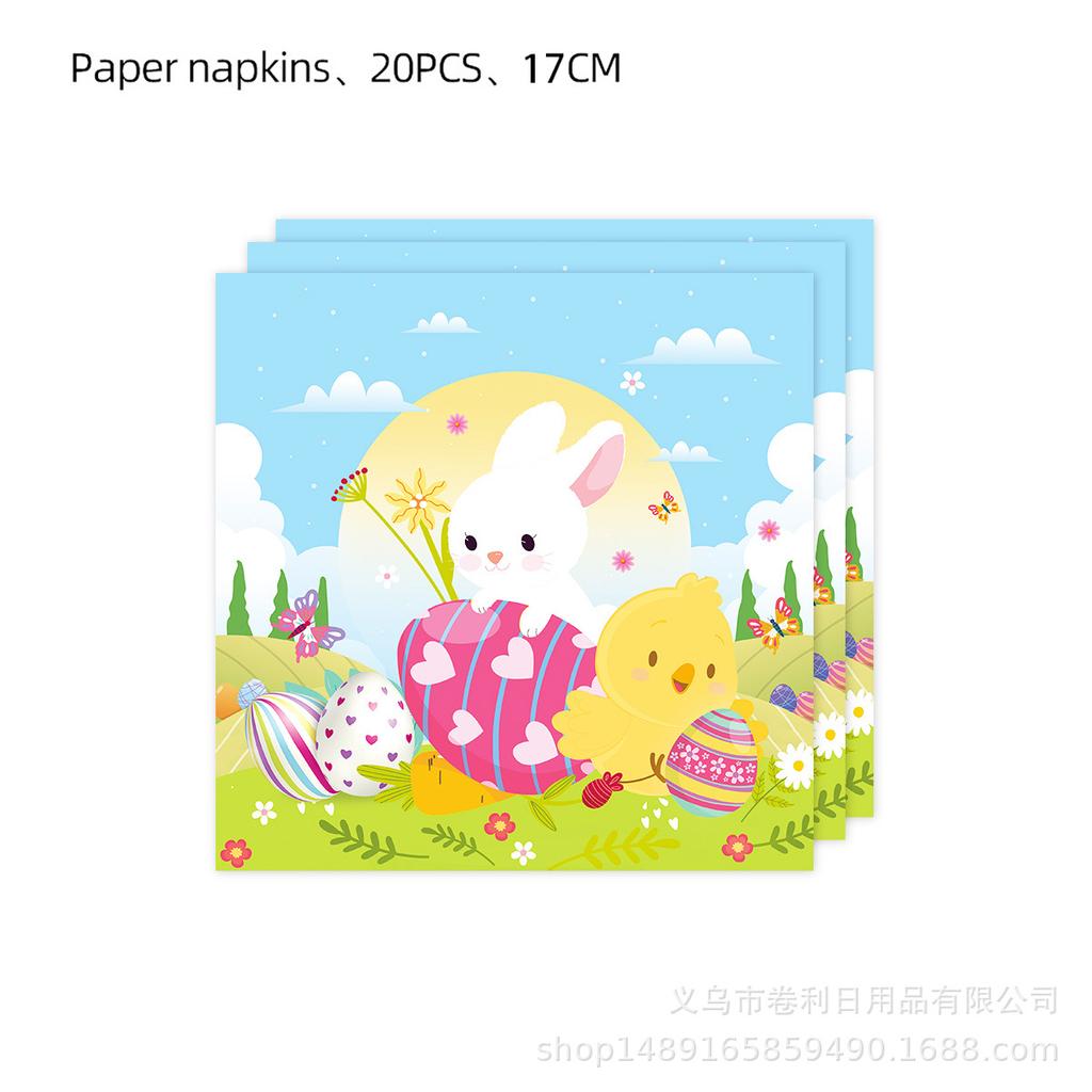 Easter Bunny Theme Party Supplies Easter Decoration Easter Party Banners Disposable Cutlery Arrangement