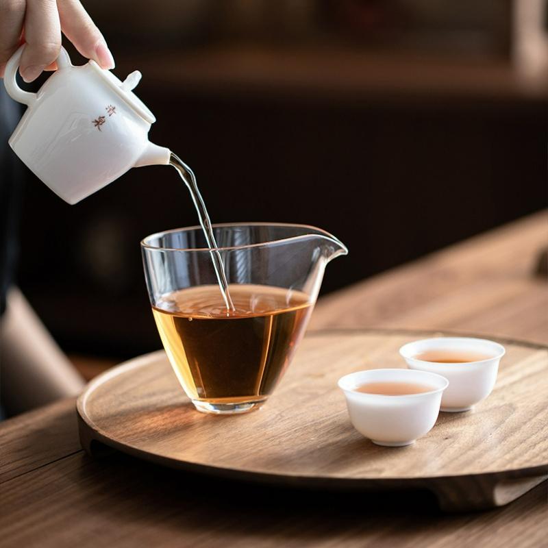 200ml Heat-resistant Glass Fair Cup Transparent Teacup Household Kung Fu Cha Hai Dispenser Justice Cup Tea Set Accessories New