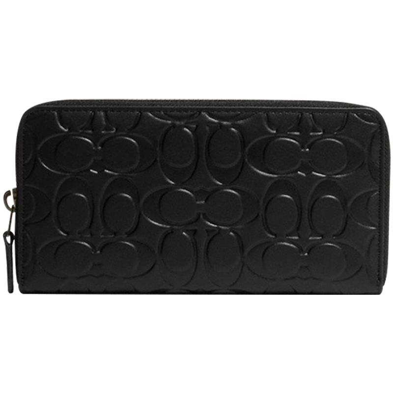 COACH Мужской кожаный длинный кошелек на молнии и клатч One Size