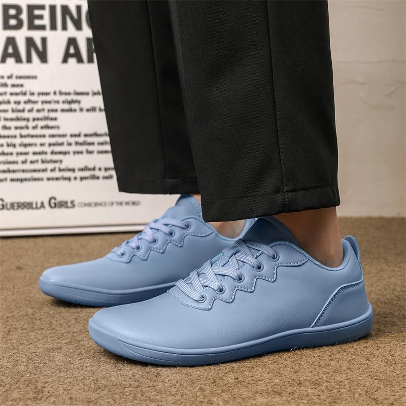 Wide Toe Walking Flats Fashion Business Casual Shoes Waterproof PU Leather Gym Fitness Sneakers