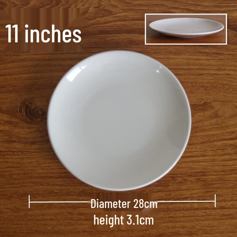 White Melamine Commercial Round Serving Plates