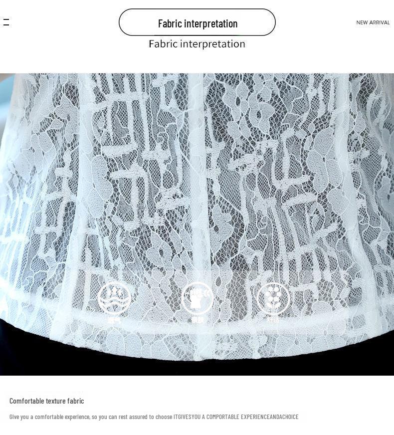 Women's White Lace Sun Protection Jacket - Spring/Summer 2022 Casual Short Blazer