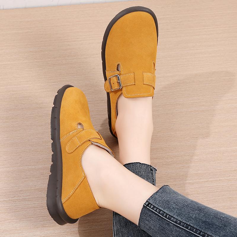 Fashion Women Cork Casual Shoes Baotou Flats Slip-on Autumn Retro Slip On New Moccasin Fall Slip-on Autumn Female Footwear New