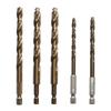 5-teiliges Sechskant-Schaft-Kobaltlegierung-Schnellarbeitsstahl-Spiralbohrer-Set für Edelstahl-, Aluminium- und Kupferbohren