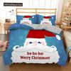 Red Christmas King Queen Duvet Cover Cartoon Santa Claus Bedding Set For Kid Boy Girl Happy Holiday 2/3pcs Polyester Quilt Cover