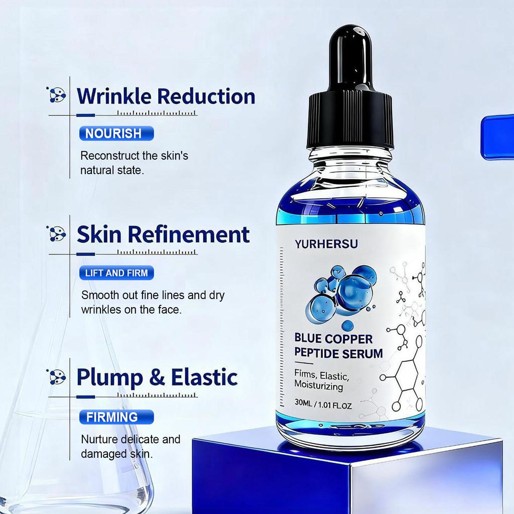 Ghk Cu Serum, Copper Peptide Facial Serum, Peptides Serum for Face, Ghkcu Copper Peptide Serum, Moisturizing and Firming Face Serum Skin Care