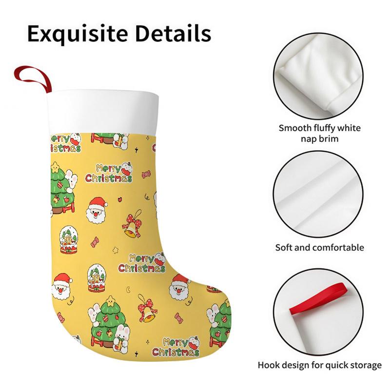 Christmas decoration fireplace hanging stockingChristmas Stockings 1pc 45.72 cm, Cute Christmas Tree White Pri