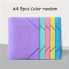 5pcs Simple Practical Colorful Office Stationery Set With Elastic Cord File Bag And Large-capacity Document Organizer