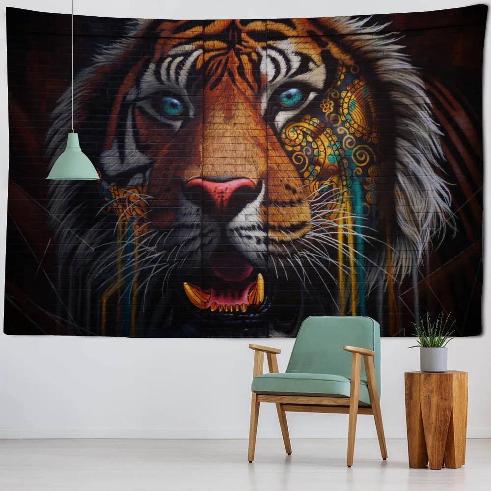 Wild Animal Tiger Pattern Tapestry Bedroom Living Room Tapestry Home Wall Decoration Tapestry