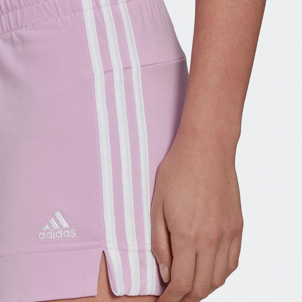 Adidas Logo Embroidered Colorblock Striped Drawstring Training Shorts Women Bottoms Pink GM5527