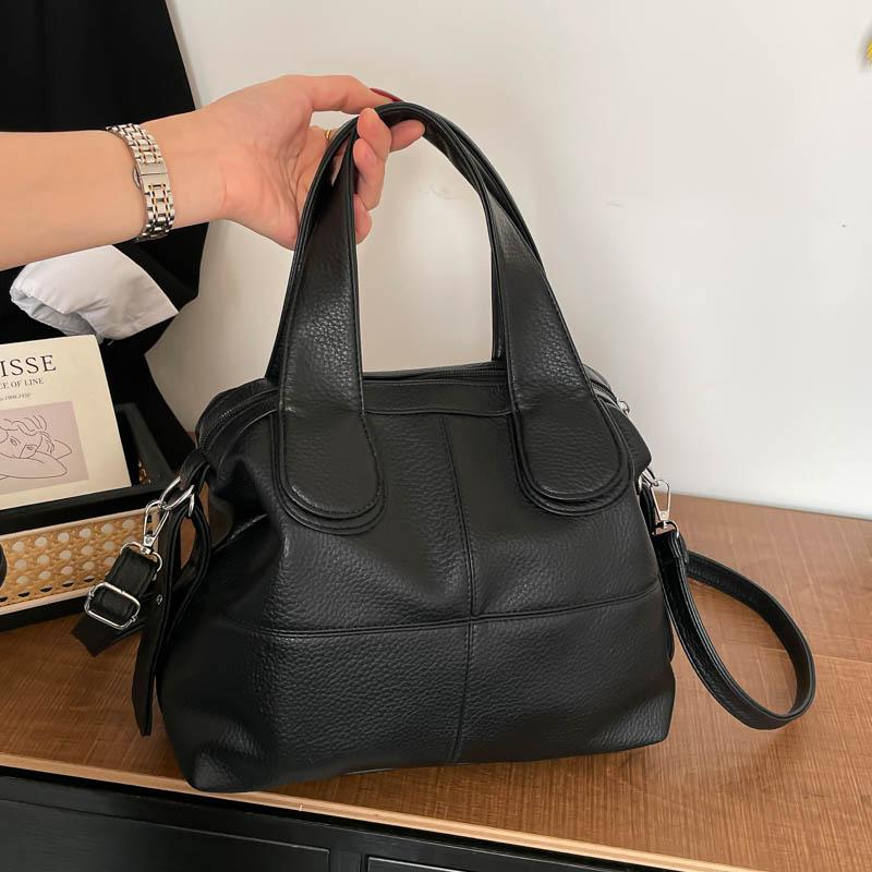Simple Women's Handbag, Solid Color, Large Capacity Women's Shoulder Bag, Multi Compartment Storage, Suitable for Women's Holiday Gifts