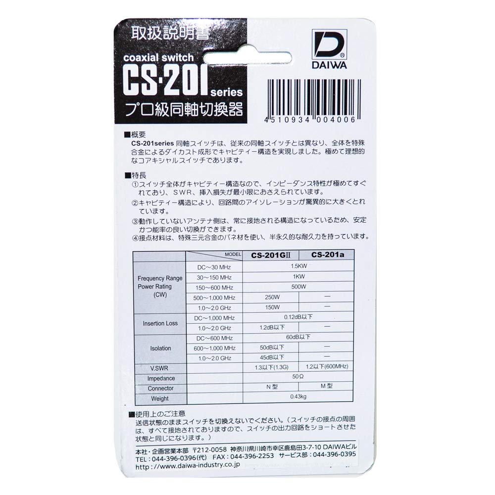 Daiwa Industry Coaxial Switch [CS-201a]