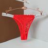Sexy Lingerie Undies Mid Waist Sexy Solid Color Lace Thong Peach Panties Thong Panties Woman'S Underwear