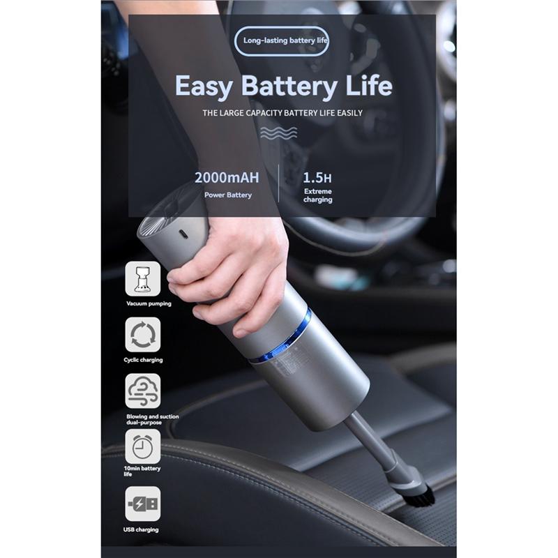 A96K-Cordless Handheld Vacuum Cleaner Portable Car Vacuum Cleaner With USB Rechargeable Mini Handheld Vacuum & Air Duster