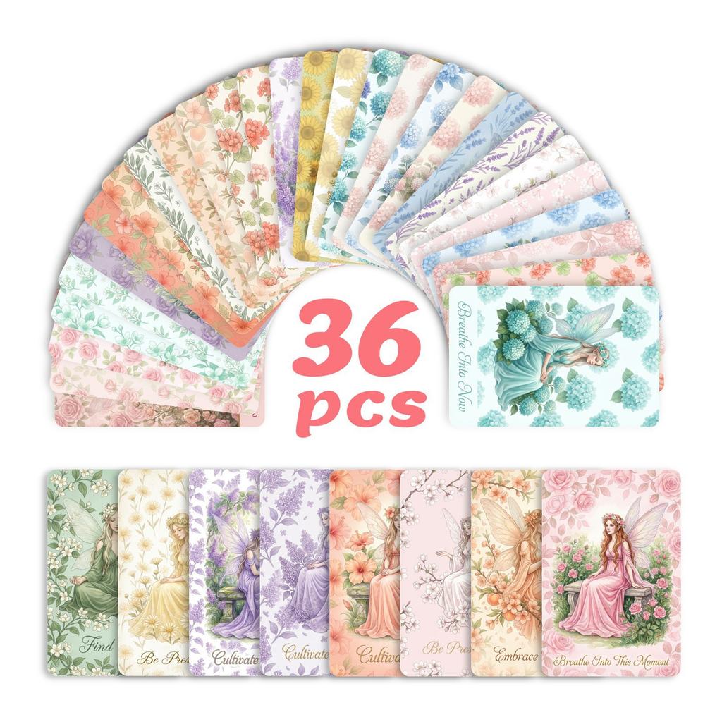 36 Dream Flower Elf Mindfulness Meditation Cards Gift Decoration Message Relaxation Text Cards