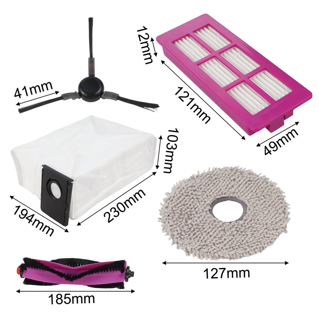 Main Side Brush Filter Mop Cloth Bag Kit For EUREKA V15 Pro For EUREKA J15 Vacuum Cleaner Accessories Replacement Parts