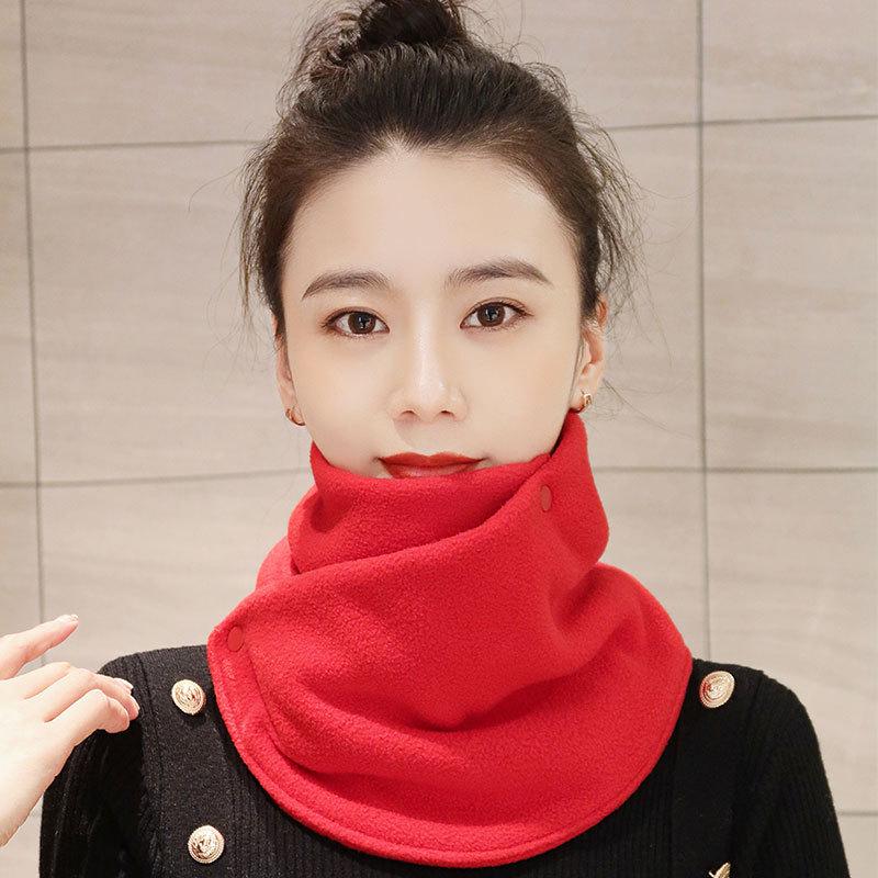 Women's Korean Style Winter Faux Rabbit Fur Knitted Scarf Set
