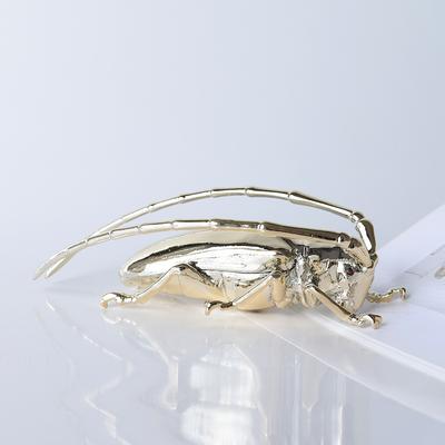 Artigianato in Metallo Scultura di Animale Artificiale Insetto Argentato Libellula Scarabeo Statuetta in Metallo Accessori per la Decorazione della Casa