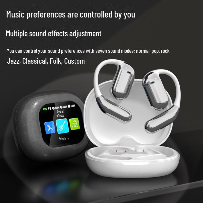 Fone de ouvido esportivo Bluetooth Q16Pro pendurado na orelha com codificação jato de tinta e design indolor