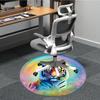 1pc Rainbow Tiger Print Chair Carpet for Office, Round Polyester Mat, Indoor Decor for Office, Washable Non-slip Carpet Yy251219067