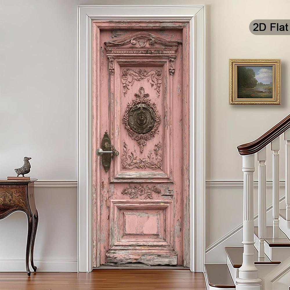 37Style Floral Door Stickers Removable Vinilos Para Puertas Adhesive Wallpaper Art Murals for Doors Bibliotheque Modern Home Decor