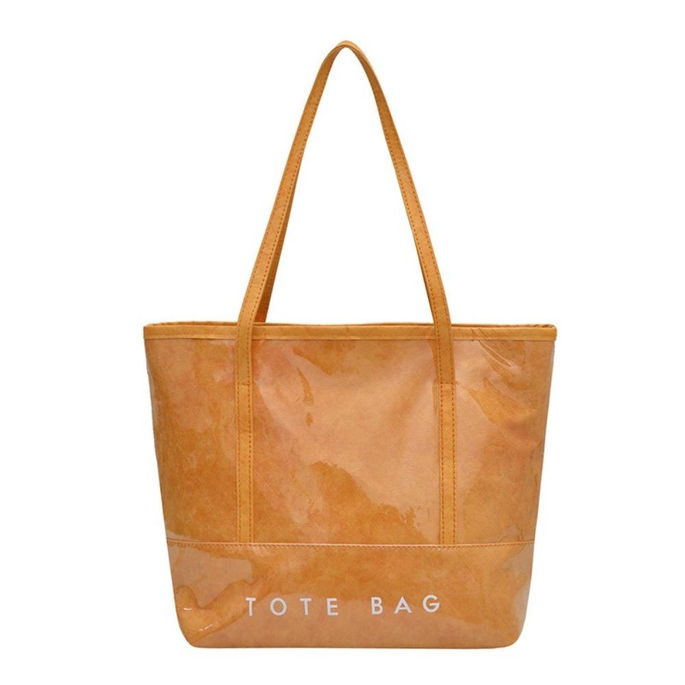 Solid Color Transparent Jelly Bag Multi Function Letter Prints Handbags Cute Armpit Bags Summer