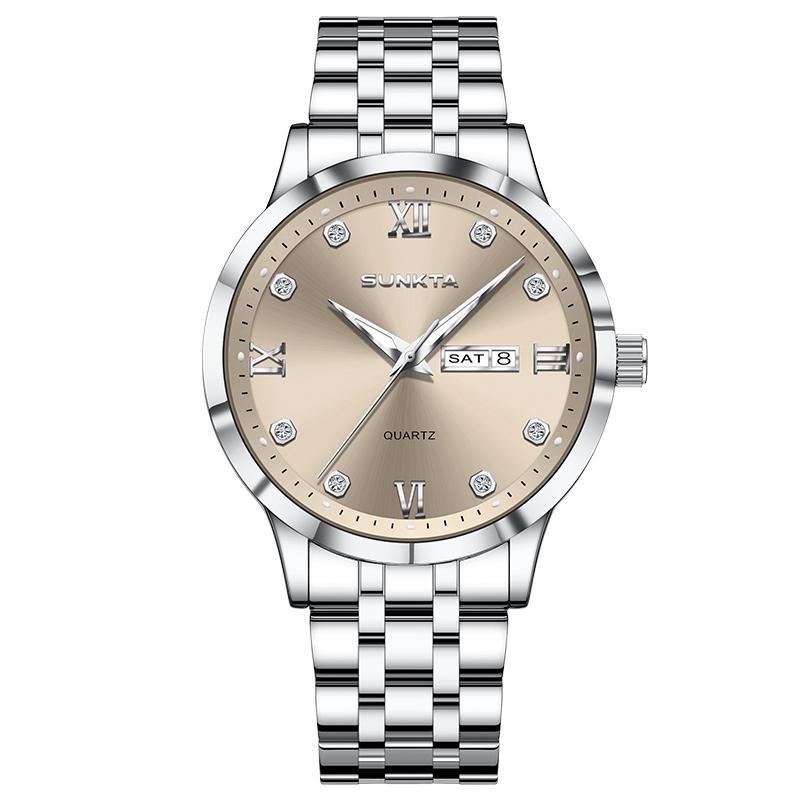 Sunkta New Men Watch Luxury Business All-steel Watch Classic Fashion Men's Quartz Watch