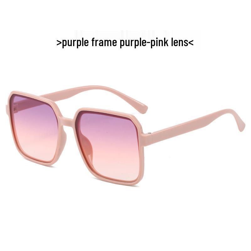 Korean Style Unisex Square Frame Sunglasses - Slimming, Versatile, Street Fashion