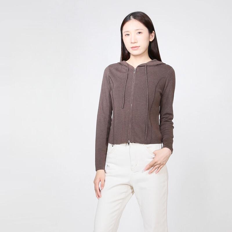 

Sweet Basil Women s Hooded Zip-Up Knit Cardigan S