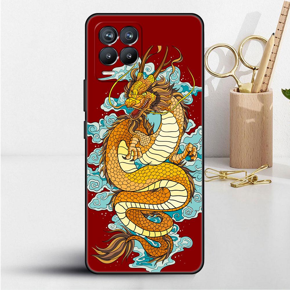 Case For Realme 8 C21y GT Neo 2 3 8i C21 7 C11 6 C12 C35 C3 GT 9 Pro C12 Silicone TPU Phone Cover Animal Dragon