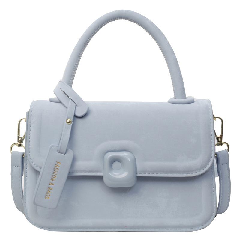 Wucifang Bags Handtas Dames Nieuwe Schoudertas Crossbodytas Veelzijdig Nog steeds Effen Kleur Kleine Vierkante Tas blauw