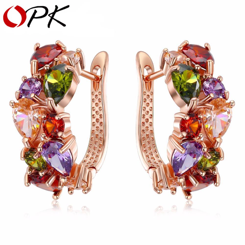 Hochwertige Ohrringe Aus Einer Legierung Mit Farbenfrohen Zirkonia-Steinen in Tropfenform Und Geometrischer Kristalloptik… Mehr