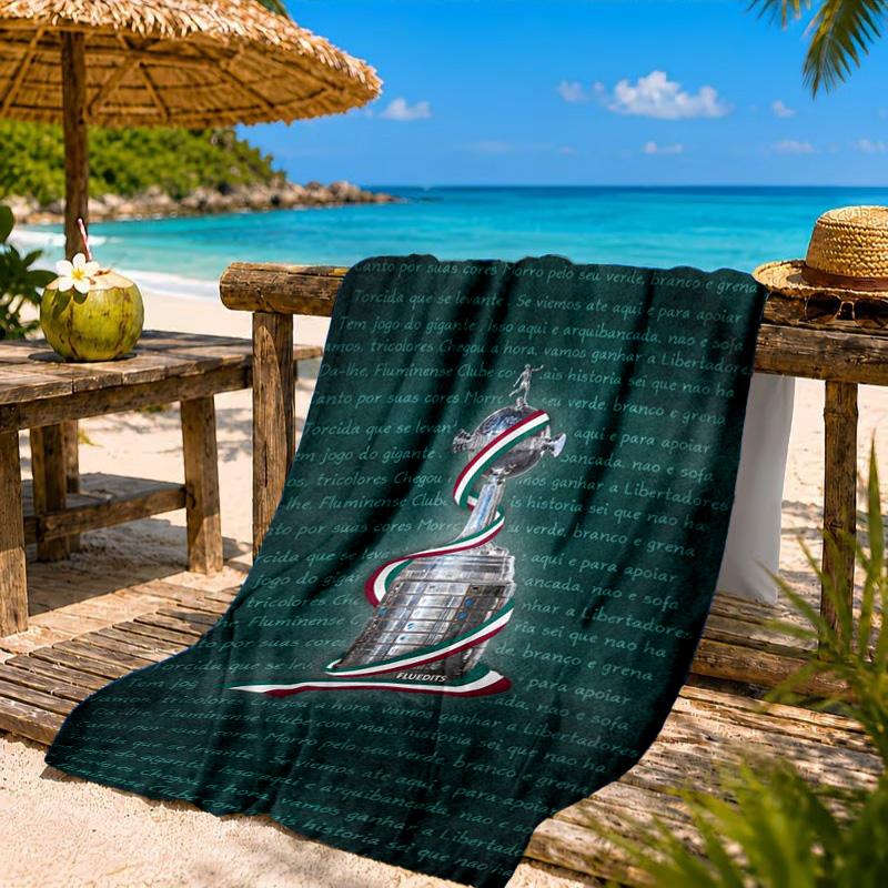 Flumi-nense Football Club  Printed Microfiber Beach Towel, Soft And Absorbent, Quick-Dry, Ideal for Summer Travel, Beach Essential, Swimming Pool