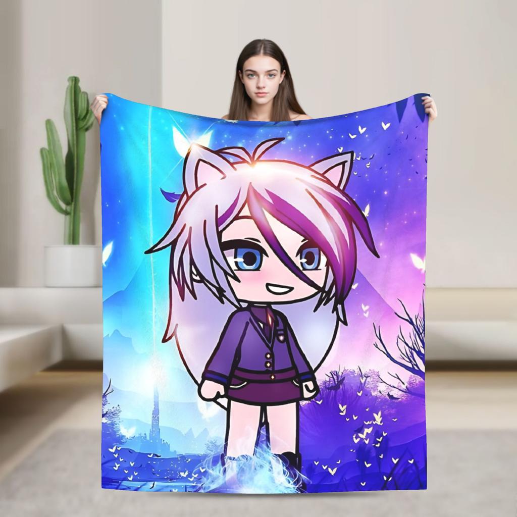 Měkká deka Kempování Gacha life v kouzelném lese Ložní prádlo Přehozy Flanelová přehoz na postel Do obývacího pokoje Pohodlný potah na pohovku
